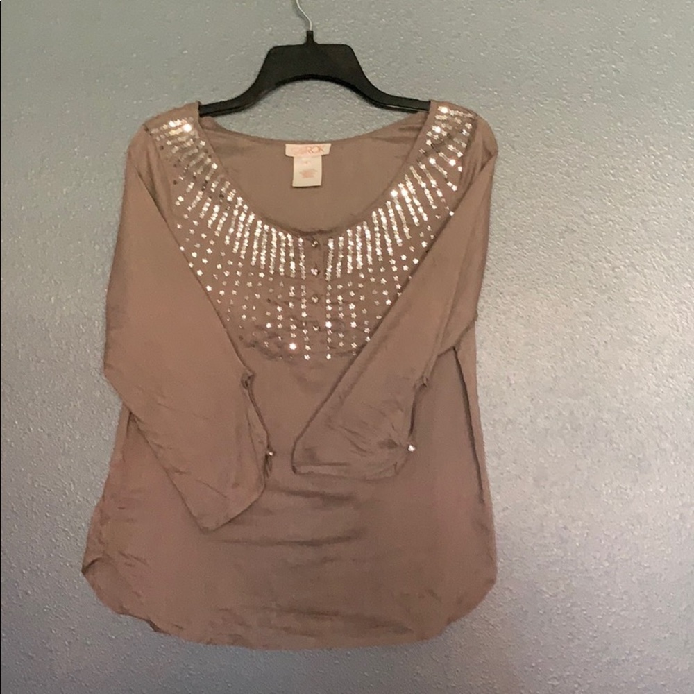 Beautiful top with jewel buttons